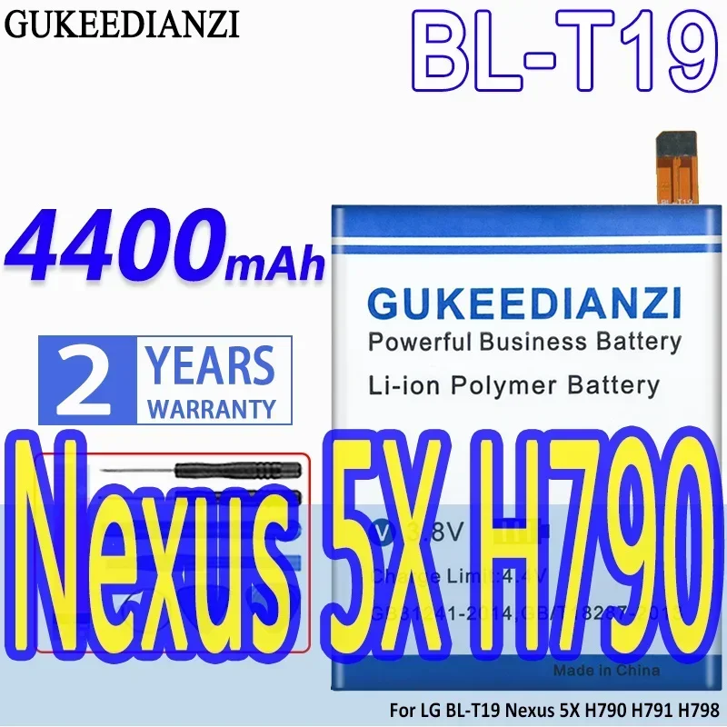 High Capacity GUKEEDIANZI Battery BL-T19 4400mAh For LG Nexus 5X H790 H791 H798 Mobile Phone Batteries