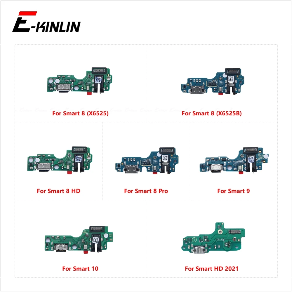 Charger Dock USB Charging Port Plug Board With Microphone Flex Cable For infinix Smart 8 Pro 9 10 HD 2021