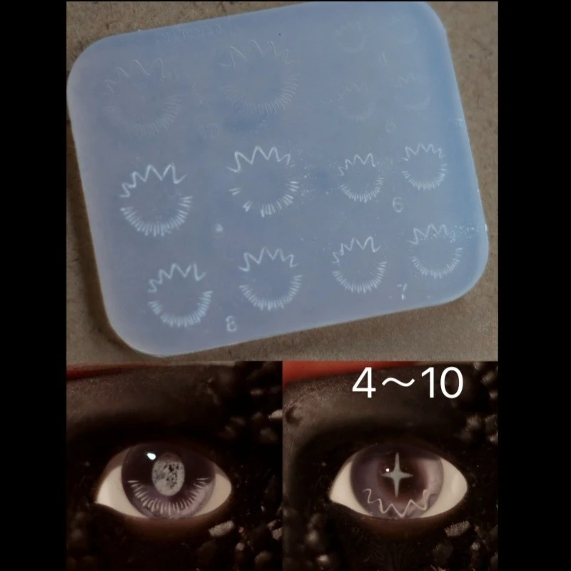Bjd Eyeball Mold/Anime Iris Texture Three-dimensional Eye Wrinkles Pupil High Light Handmade DIY Soft Clay Cartoon Doll Eye Mold