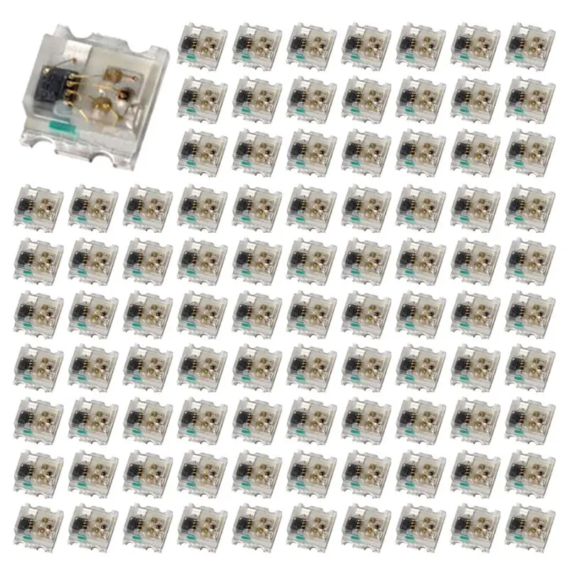 CYCLI-800Pcs WS2812 2020 LED Chip 4Pins Mini White PCB Addressable Digital RGB Full Color LED Chip DC5V For LED Strip Screen