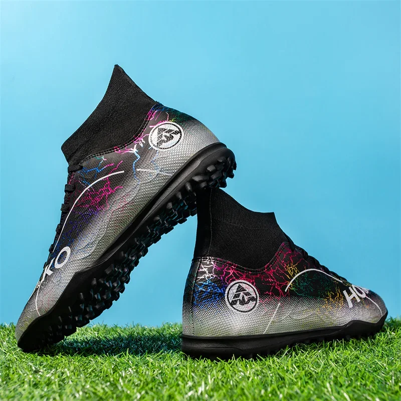 Zapatos de fútbol de interior profesionales originales para hombre, botas de fútbol rosas de moda de calidad, zapatillas deportivas ligeras para fútbol sala