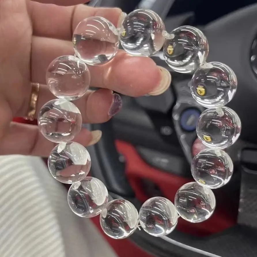 

Unpierced Crystal Beaded Bracelet Featuring Transparent Ice-Crystal Beads | Designed Exclusively for Women