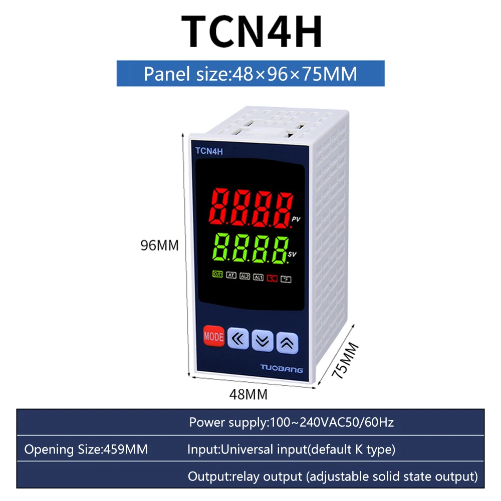 Imagem -03 - Termostato Programável Digital para Home Brewing Tcn4 Pid Controlador de Temperatura Indicador do Medidor Display Universal Ssr