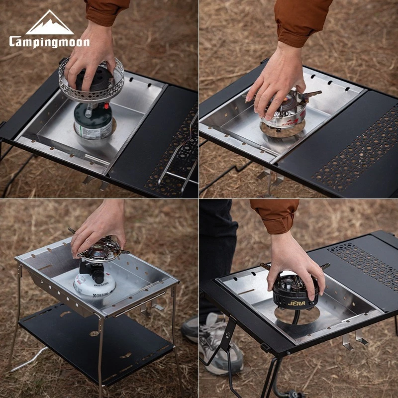 

CAMPINGMOON-Stainless Steel Furnace Plate Frame, Camping Sinking, Windproof IGT, One Unit Furnace Plate, Korean Style, CK-25PG