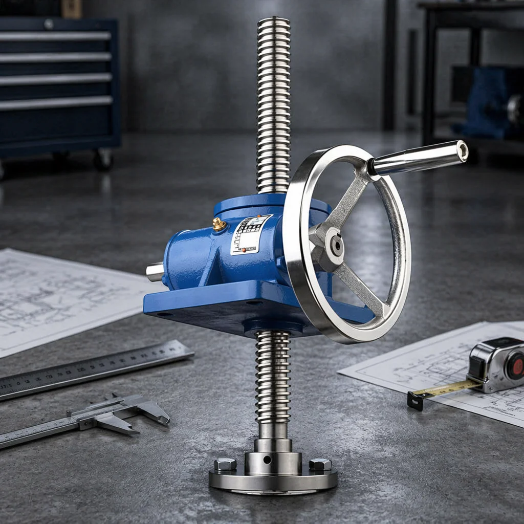 SWL2.5-5 Series Worm Gear Cast Iron Motorized Screw Jack Hand Operated 2 HP Vertical Solid Shaft Construction Industry
