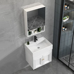 Combinazione di mobili da bagno in alluminio spaziale lavabo a mano stretta e lunga piccolo appartamento bagno lavabo di piccole dimensioni