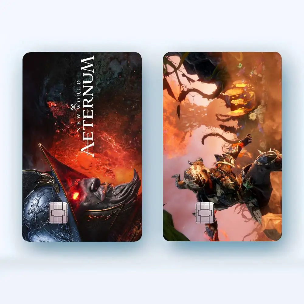 لعبة N-new W-worlds Rise A-angrys E-earths ملصقات البطاقات الزخرفية فيلم مقاوم للماء غطاء الجلد الخصم الائتماني الجبهة البنك حافلة تمرير