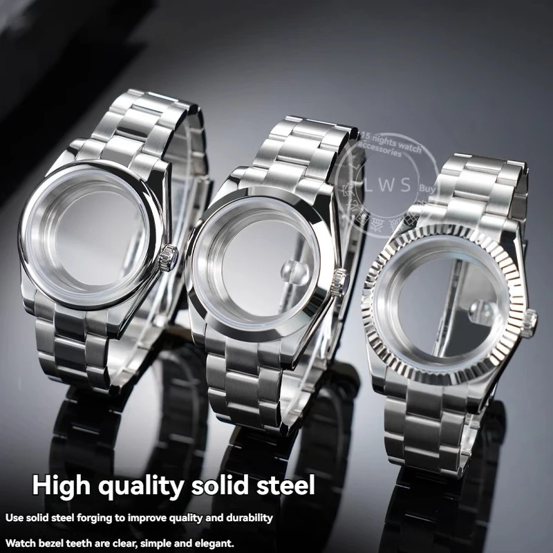 36MM/39MM High Quality Sapphire Crystal Watch Case Strap Band For Nh35 Nh36 Movement Jubilee Bracelet Oyster Strap for Rolex