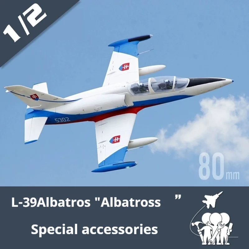 Freewing 80 มม.L-39 Albatross เครื่องบินอุปกรณ์เสริมลําตัวหลักปีกหางแบนแนวตั้งหาง Landing Gear ห้องนักบินกล่อง