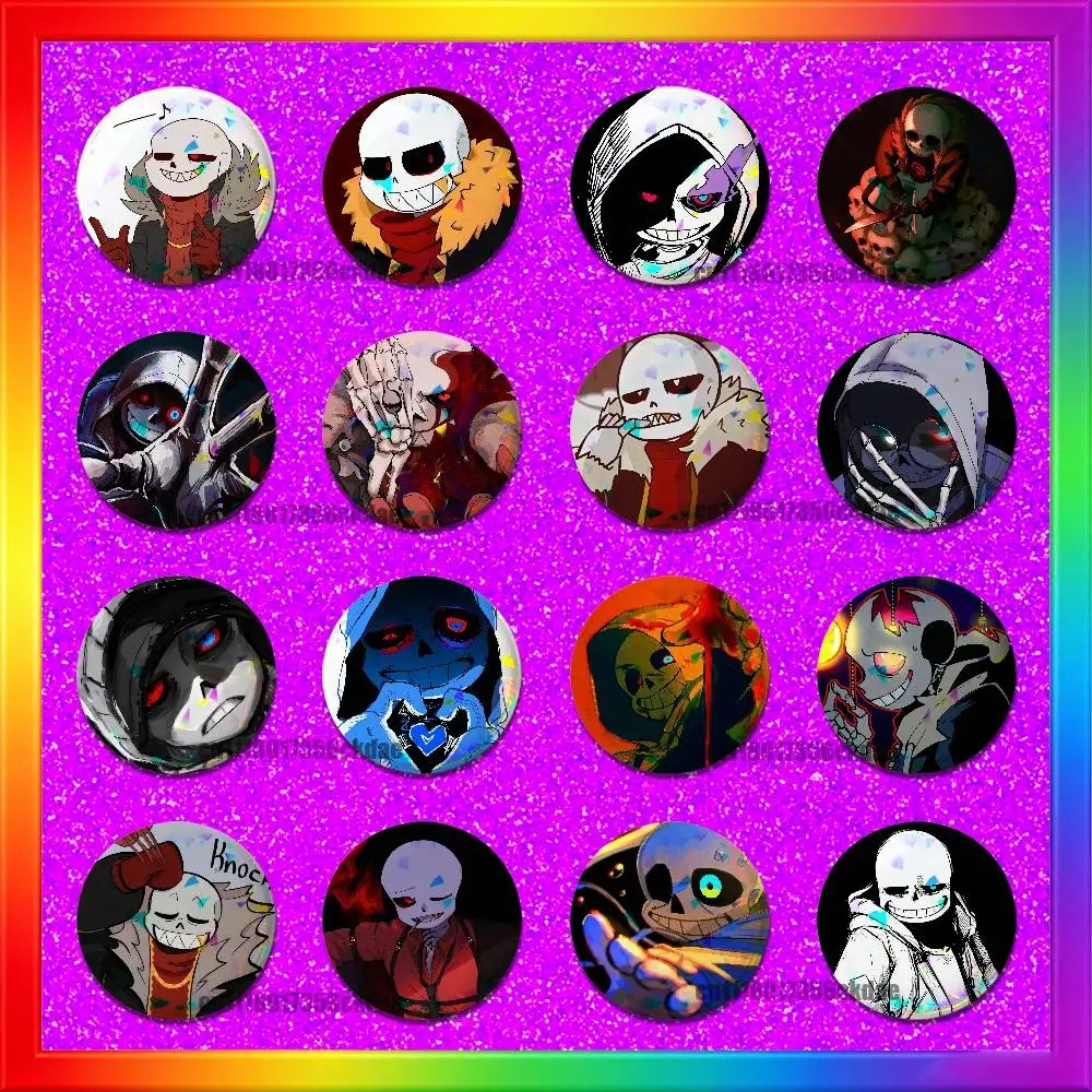 For Underfell Fell Sans U-Undertale Enamel Pin Badge Button Round Metal Brooch Gift Custom Collectible Ita Bag Pins
