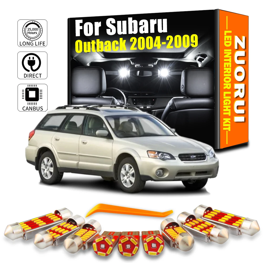 

11 шт. Canbus автомобильный светодиодный внутренний светильник для чтения карт, комплект ламп для багажника для Subaru Outback BL BP 2004 2005 2006 2007 2008 2009