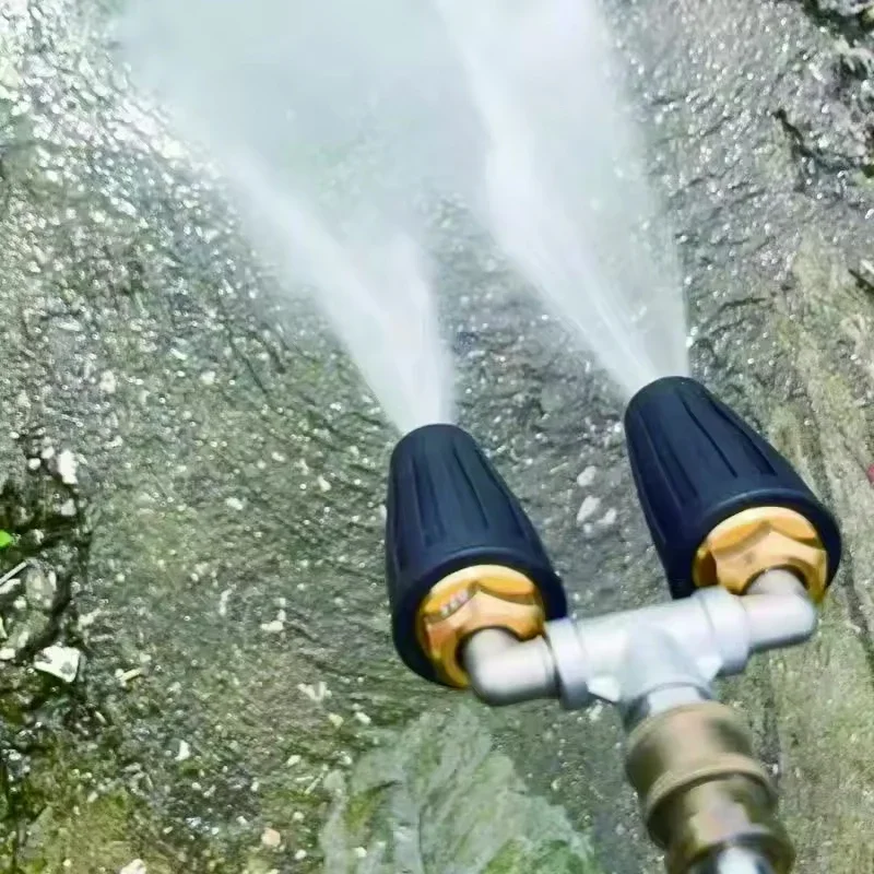 

Вращающийся двойной турбонасадка 4000PSI, распылительный наконечник для пистолета высокого давления с быстроразъемным сцеплением 1/4 дюйма, инструмент для чистки автомобиля
