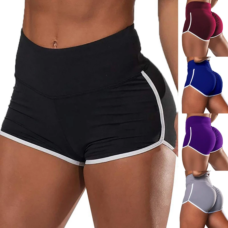 

Fashion Sport Shorts Summer High Waist Hot Pants Solid Running Fitness Pant Breathable Hip Lift Shorts Durable Scrunch Booty