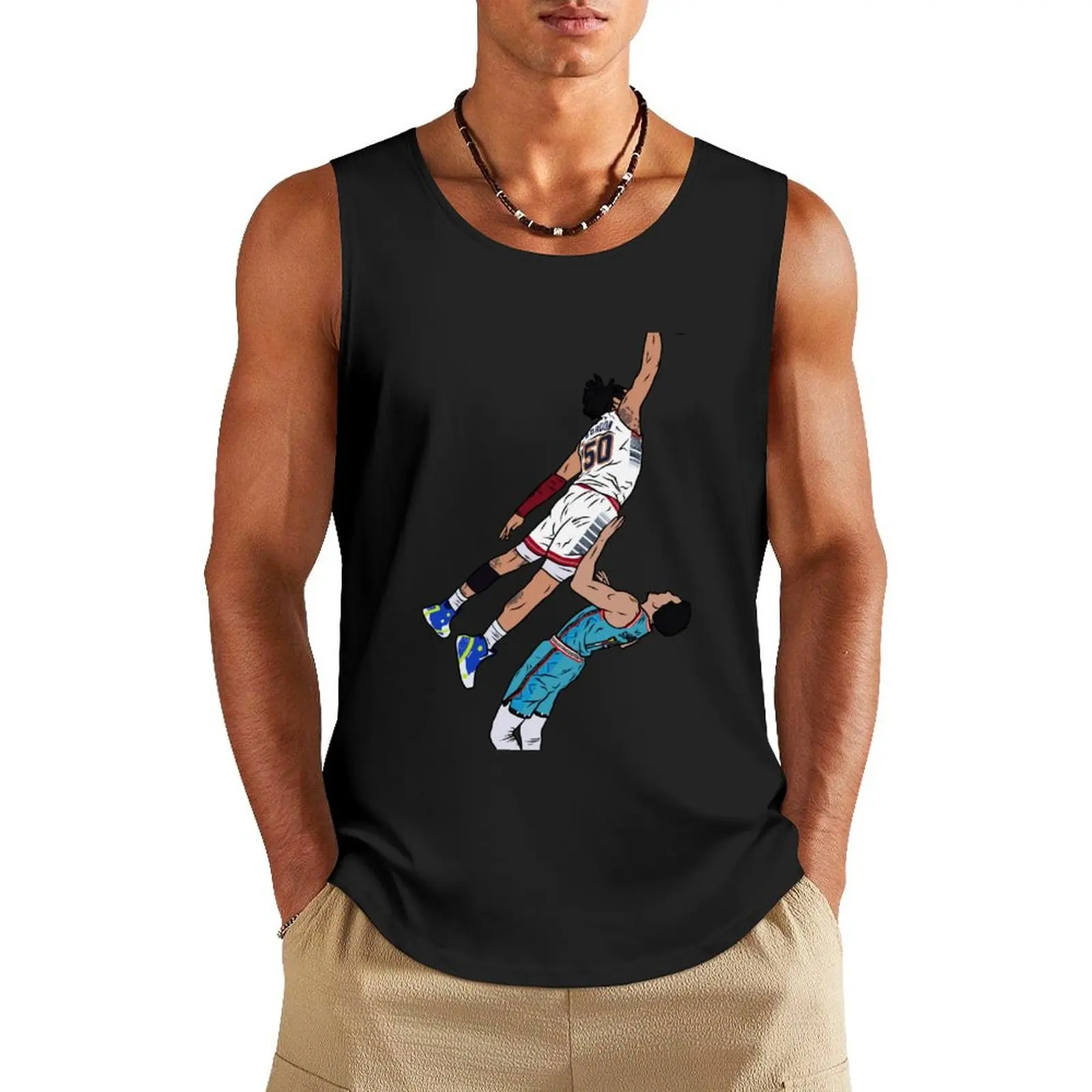 

Aaron Gordon Dunks on Landry Shamet Tank Top Male clothes running shirt underwear