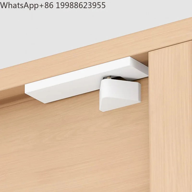 HB1 Windproof Buffer Damper Swing Wooden Nail-free glue installation door closer Aluminum Alloy Automatic White Door Closer