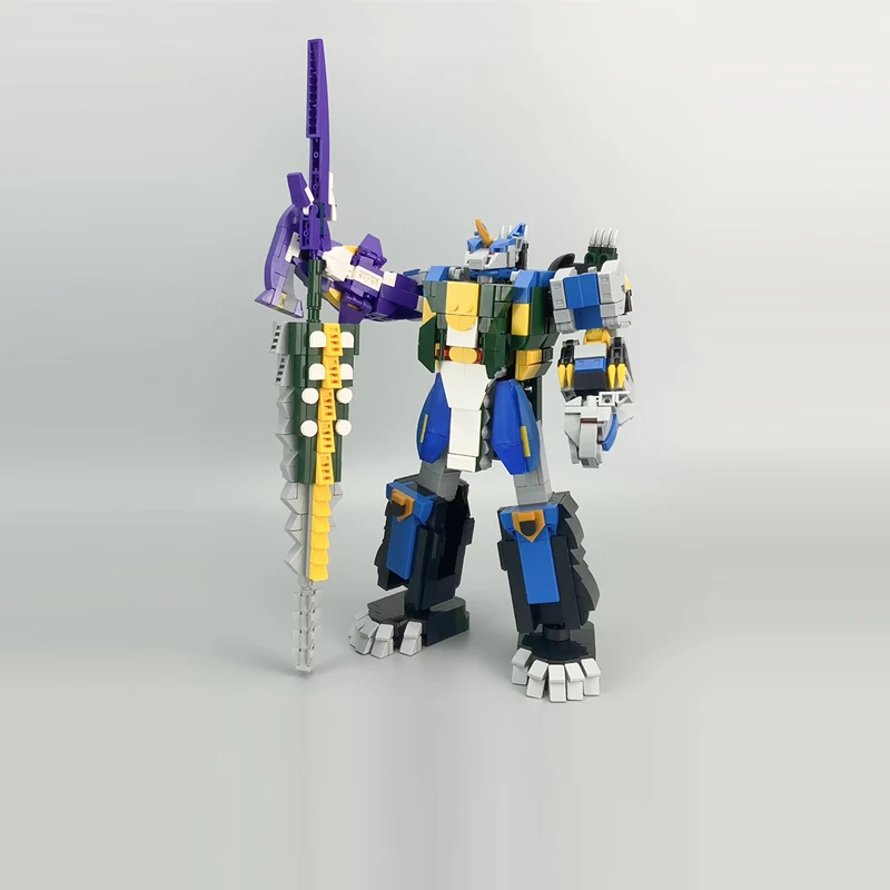 Creative Series Model MOC Building Bricks Blue Multi-Color Armed Mecha Modular Technology Gifts Holiday Assemble Toys Suit
