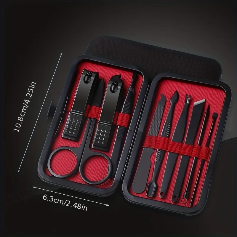 10 piece nail clipper set, including nail clippers, diagonal clippers, portable nail clippers, and a complete set for home use