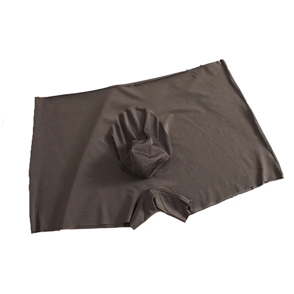 Boxers de seda de gelo sem costura para homens Boxershorts Bulge Pouch, roupa interior elástica, cuecas com seta respirável, cuecas sexy