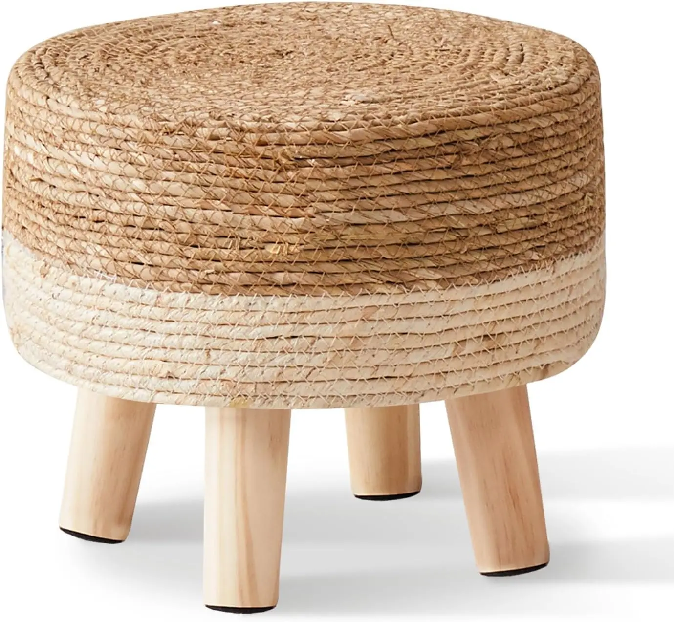 

Табурет с круглыми ногами, натуральный оттоманка из морской волны, подставка для ног, дополнительное сиденье из массива дерева