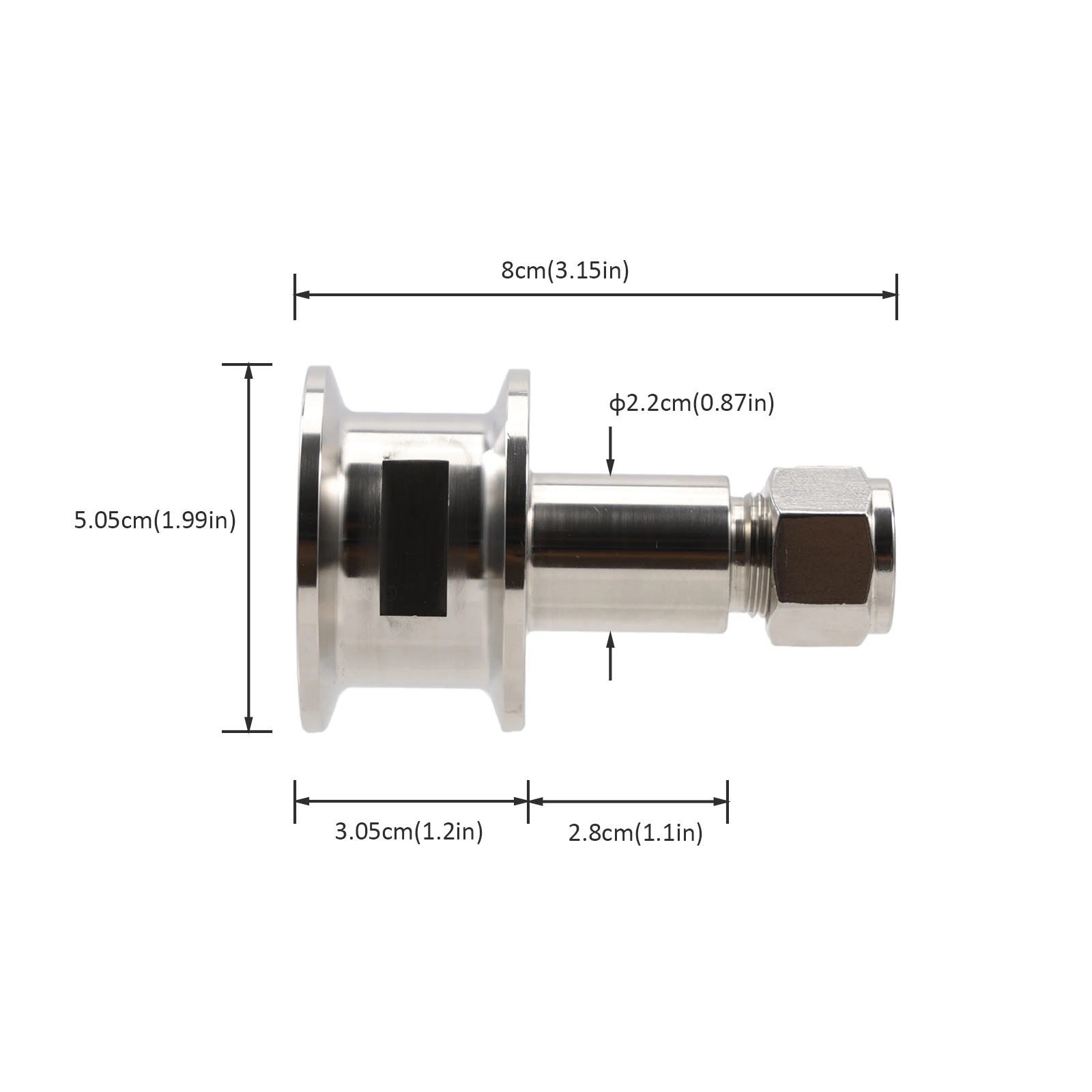 المدمجة ثلاثي المشبك 1.5 "x 1/2" محول ضغط صالح 1/2 "OD SS أنبوب الفولاذ المقاوم للصدأ 304 البيرة أنبوب المناسب بروير الأجهزة