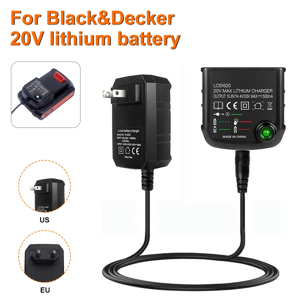 For Black&Decker BL1518 BL1512 Li-ion Battery Charger 10.8V 14.4V 18V 20V Serise LBXR20 Electric Drill Screwdriver Tool Accesso