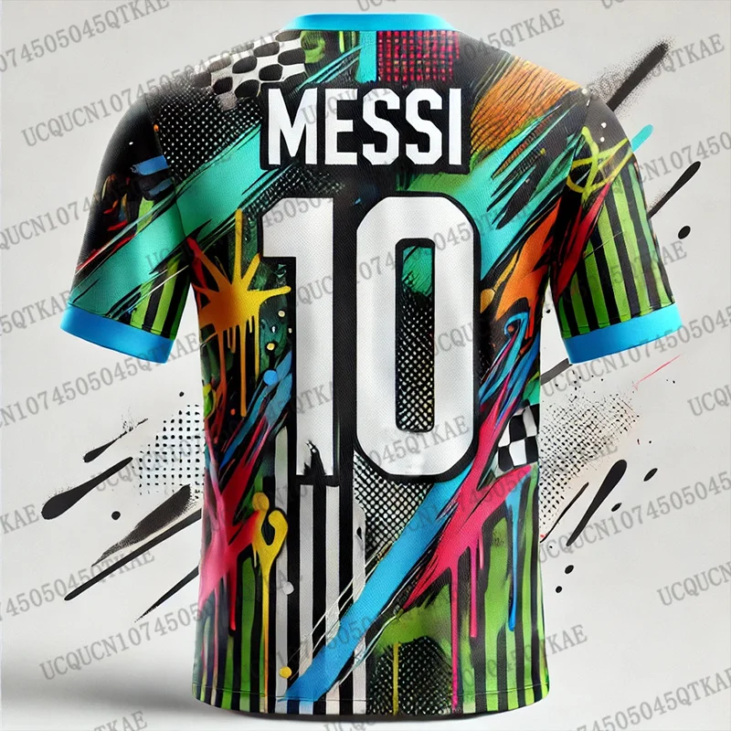 تي شيرت صيفي لتدريب كرة القدم ميسي 10 إصدار خاص للمنافسة لكرة القدم جيرسي للبالغين والأطفال في الهواء الطلق سريع الجفاف