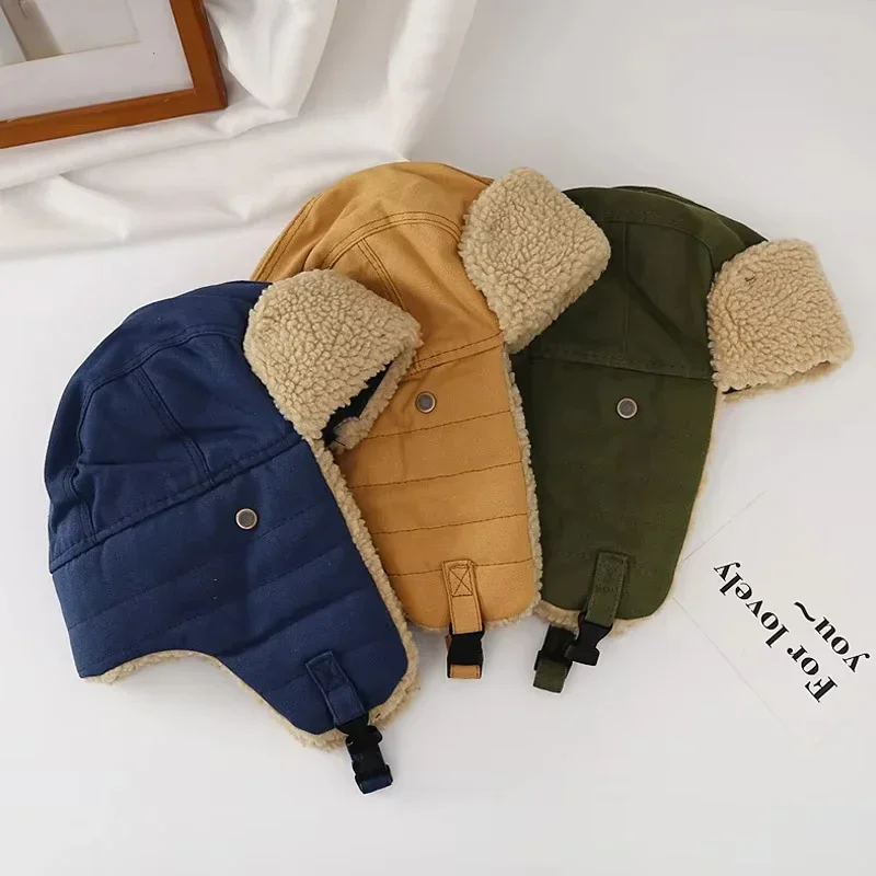 

Winter Fleece-Lined Thickened Cotton Motorcycle Helmet Earflap Warm Protection Against Cold Outdoor Cycling For Northern