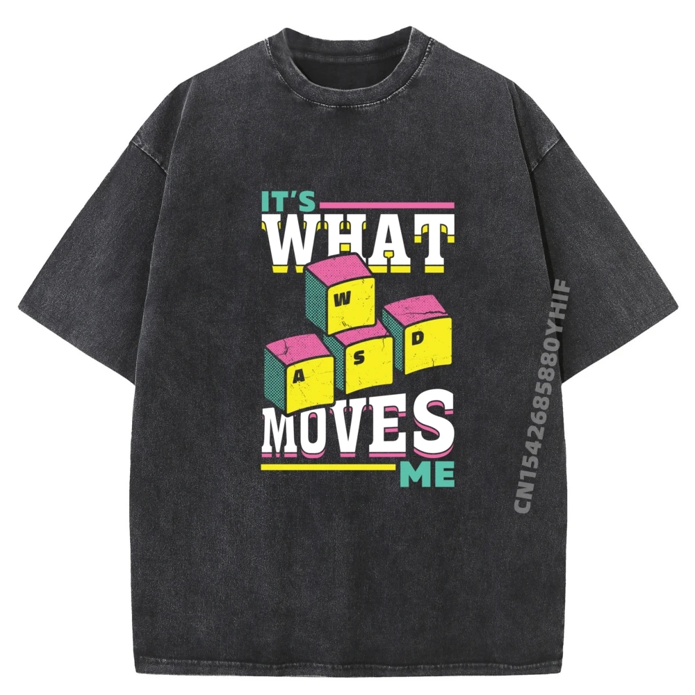 

Wasd It What Moves Me Pc Gamer Футболка с компьютерным рисунком Хлопковая одежда Футболки с принтом большого размера Мужская потертая рубашка большого размера