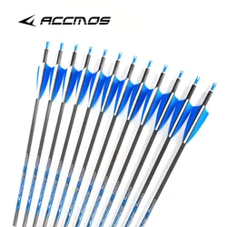 Flèches en carbone pur pour tir à l'arc, colonne vertébrale 4.2mm, ID 300mm, 350, 400, 500, 600, 700, 800, 900, 1000, arc classique ou arc à poulies, 6-12 pièces