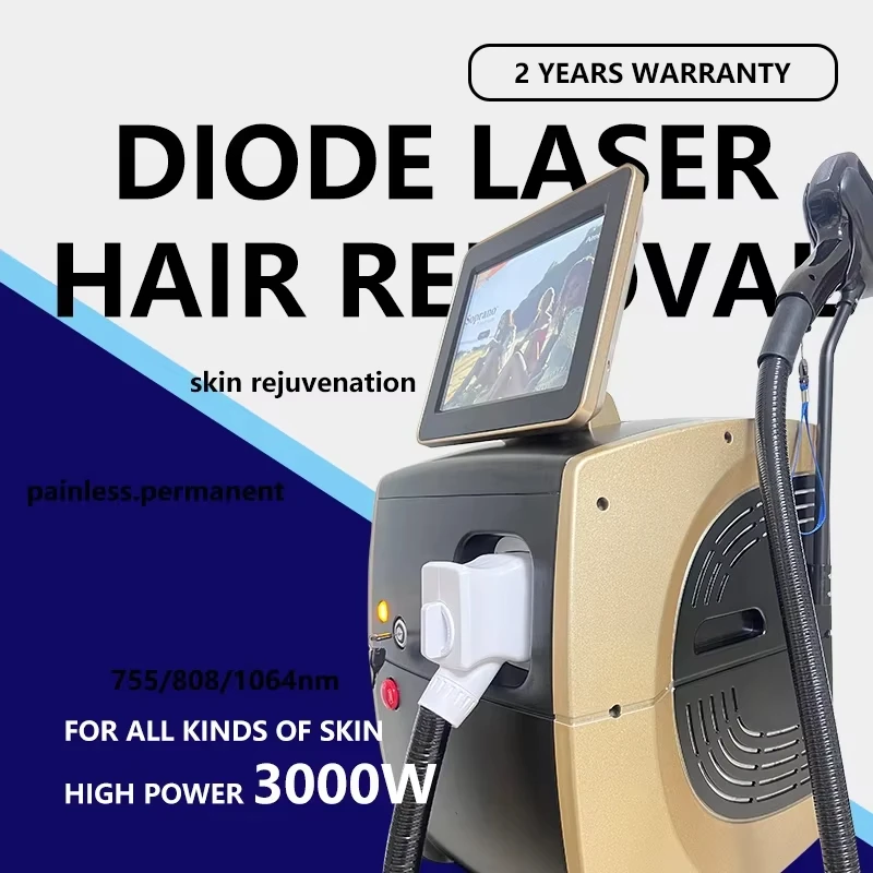 

Soprano Latest 3000W Laser 3 Wavelength Ice Platinum Hair Removal 755nm 808nm 1064nm Laser Diode Hair Removal