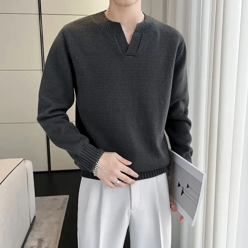 الخريف الشتاء طويلة الأكمام جولة الرقبة أزياء جديدة مريحة سترة مزاجه تنوعا ملابس رجالية جديدة #3