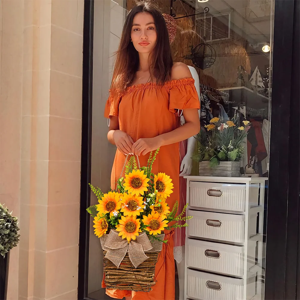 

Rustic Sunflower Wreath Farmhouse Decorative Front Door Garland Spring Summer Sturdy Fine Craftsmanship