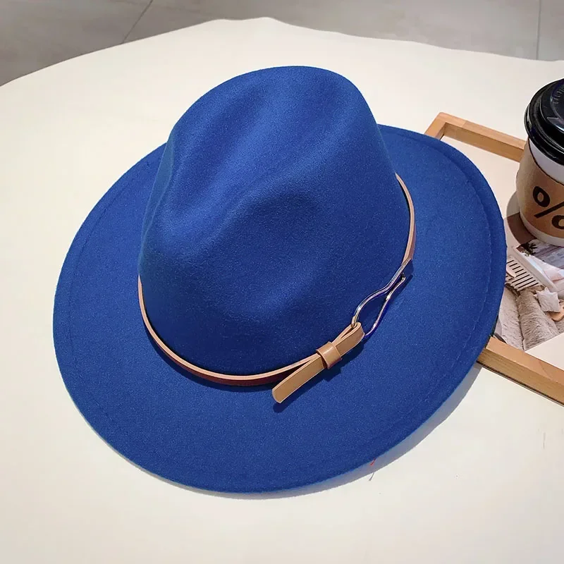 KAMMPT Woolen Fedora Women 2024 New Fashion Casual Autumn Winter Hat with Wide Brim Trendy Stylish Vintage Trilby for Travelling