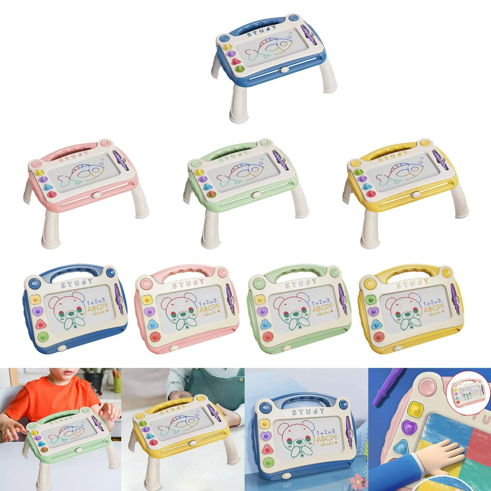 Tavolo per incidi Blocco per schizzi Giocattoli per l'apprendimento Lavagna per scarabocchi Magnete cancellabile Blocco per schizzi per bambini Regali per bambini di 2-3 anni