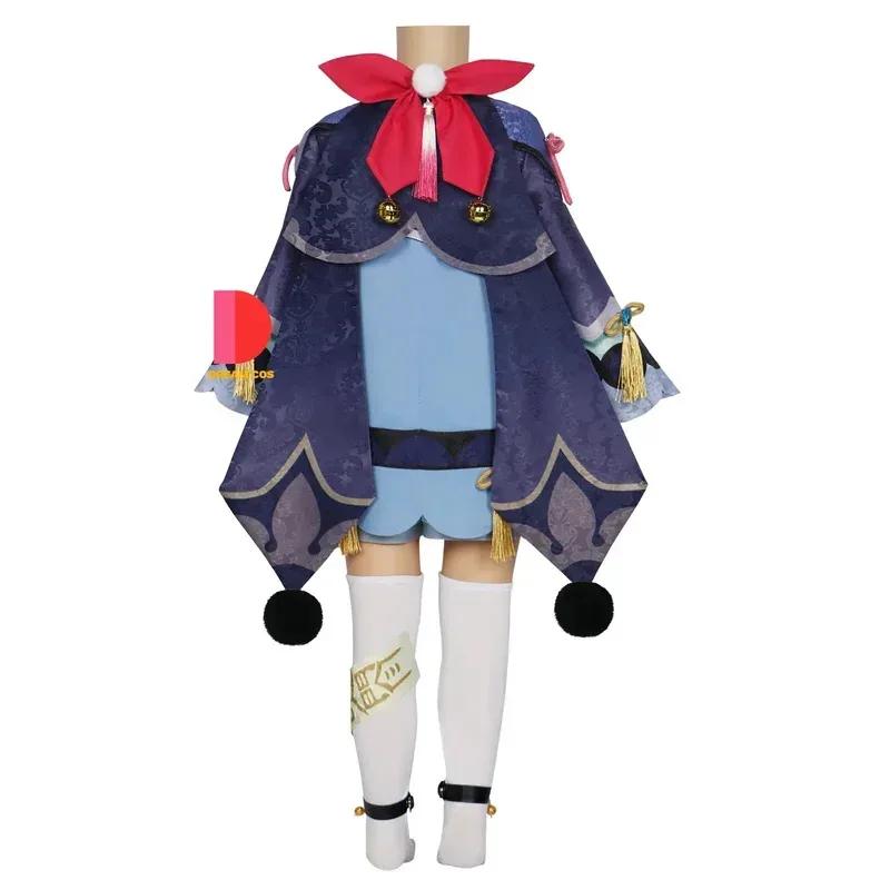 Genshin Impact Qiqi Cosplay Costume Zombie Girl Qi Qi Dress Hat Spells Socks Halloween Outfit for Women Kids Comic Con Hot S # 1