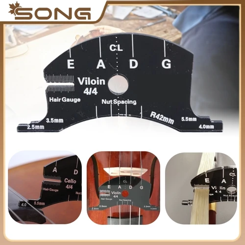 Herramienta de modelado de puente, marcador de espaciado de tuercas de cuerda y medidor de pelo de arco, violín/viola/violonchelo