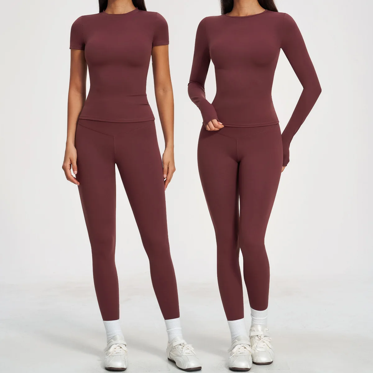 Yoga Set 2 PCS Sportswear Gym Clothes Yoga Suits Women Fitness Set Tracksuits Sport Long Sleeve Crop Top Gym High Waist Leggings