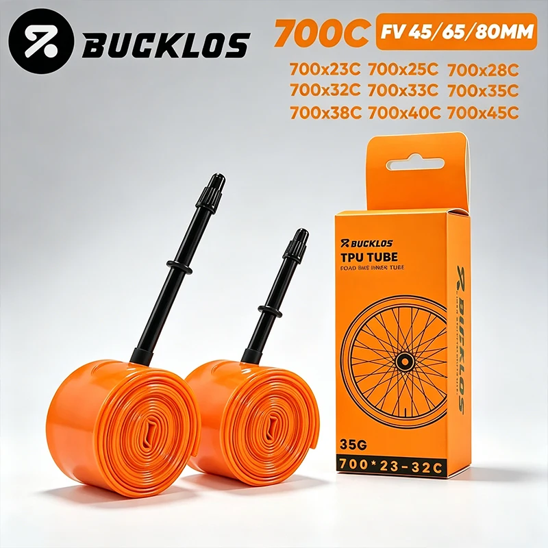 

BUCKLOS 700C TPU Bicycle Inner Tube Gravel Road Bike Inner Tire Lightweight Presta Valve Anti-Puncture Inner Tube 23/32C 33/45C