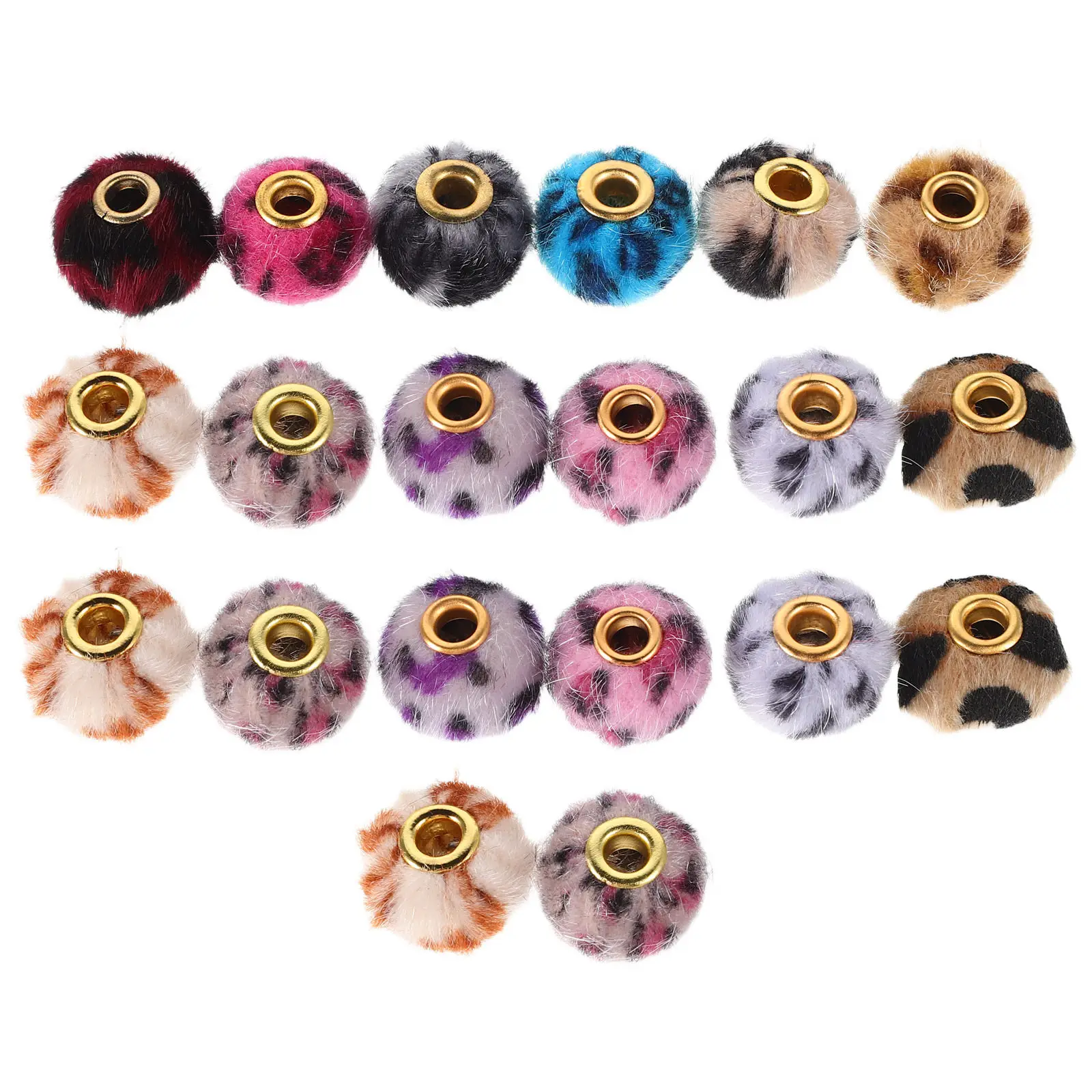 

20 шт. круглых бусин с леопардовым принтом и большими прямыми отверстиями для изготовления украшений своими руками: браслетов, брелоков, цепочек для телефонов