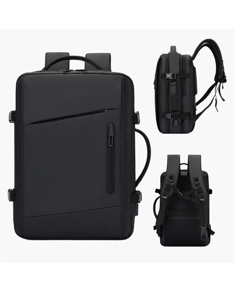 

2026 New Fashion Expandable Laptop Backpack Solid Color Simple Business Travel Backpack