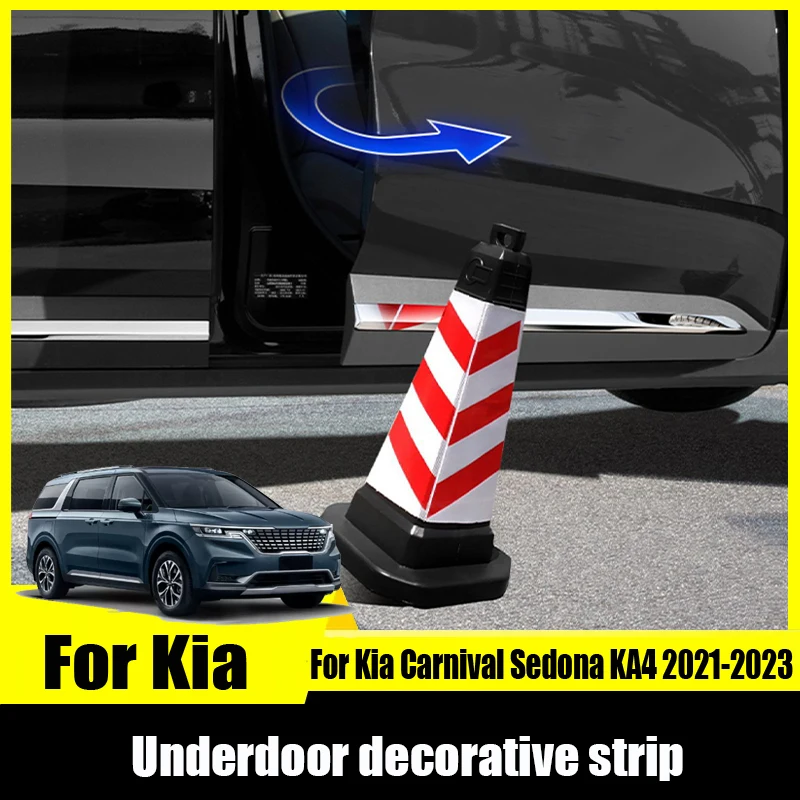 For Kia Carnival Sedona KA4 2021 2022 2023 Underdoor decorative strip Door edge Bright decorative protection strip