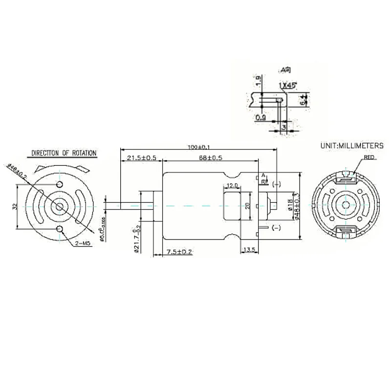 CHR-RS887 Carbon brush dc motor,Low voltage Big power 1100W,CW/CCW,18V 23500RPM For Schmeiser Robot