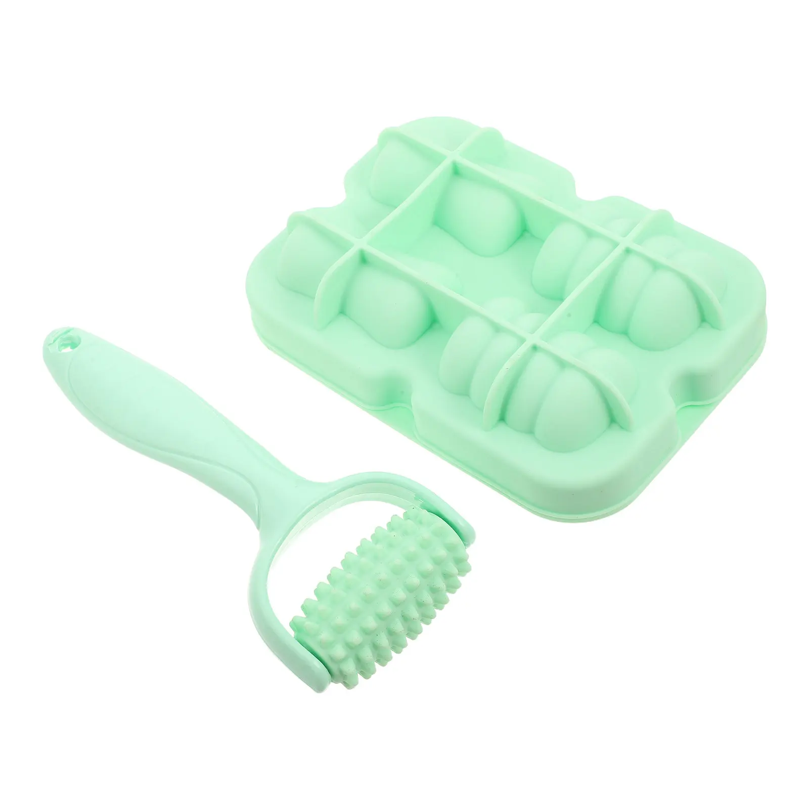 2Pcs Silicone Ice Face Roller Cooling Massage Tool Flexible Facial Massager Roller Reduce Puffiness Shrink Pores Reusable Ice