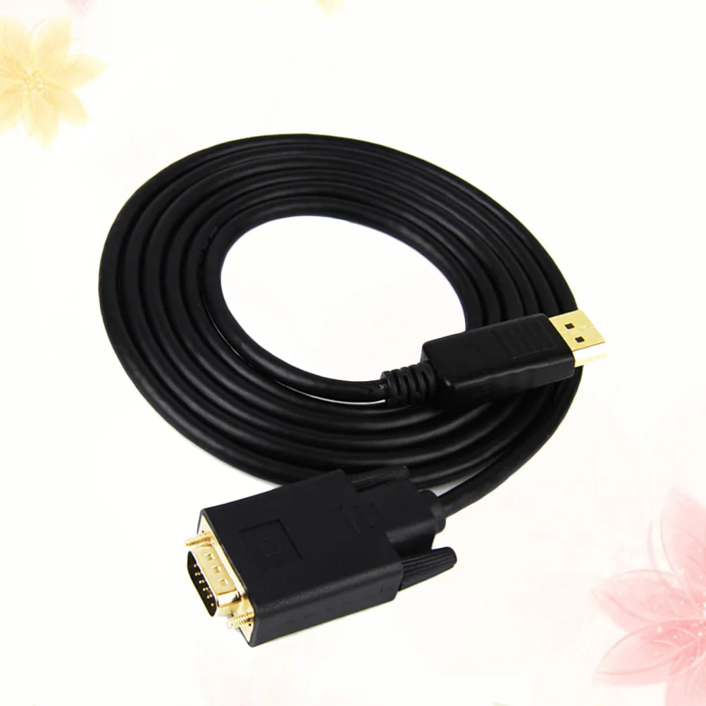 DisplayPort to VGA Adapter Converter Cable DP to VGA Audio Video Cord for Computer Projector Laptop (Black)