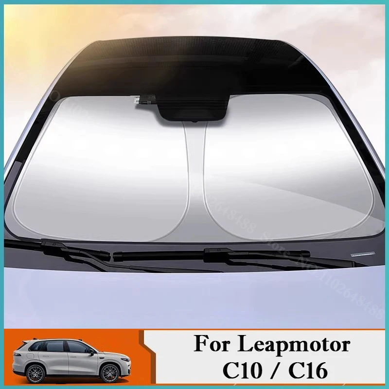 Car Windshield Sun Shade For Leapmotor C10 C16 All Season Winter Snow Frost Protector Summer UV Block Foldable Car Accessories