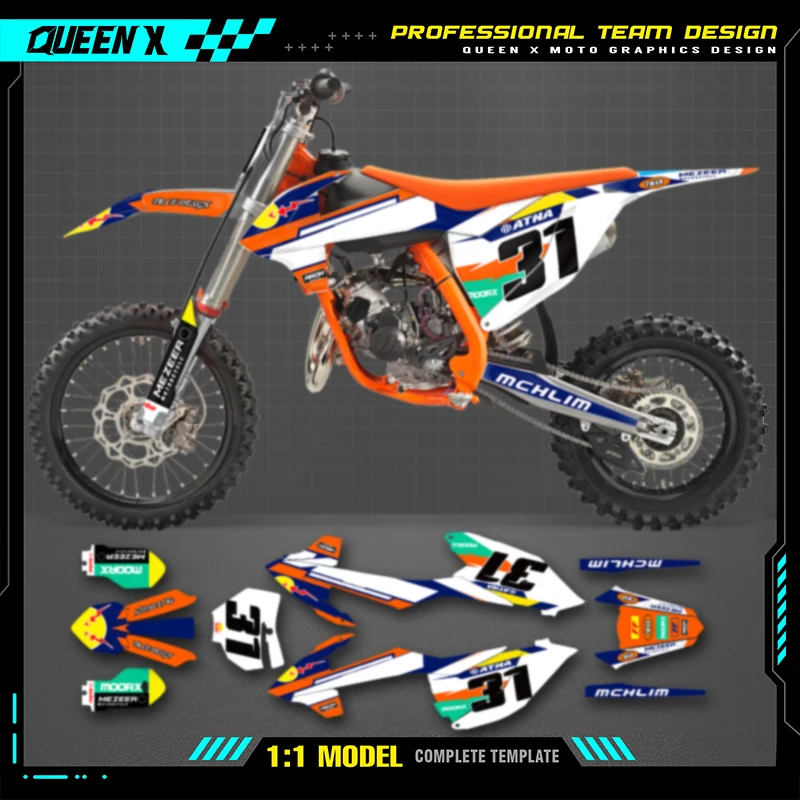 

Queen X MOTOR для KTM SX85 18-24 на заказ мотоциклетные графические наклейки, наборы наклеек для SX 85 2018 2019 2020 2021 2022 2023 2024
