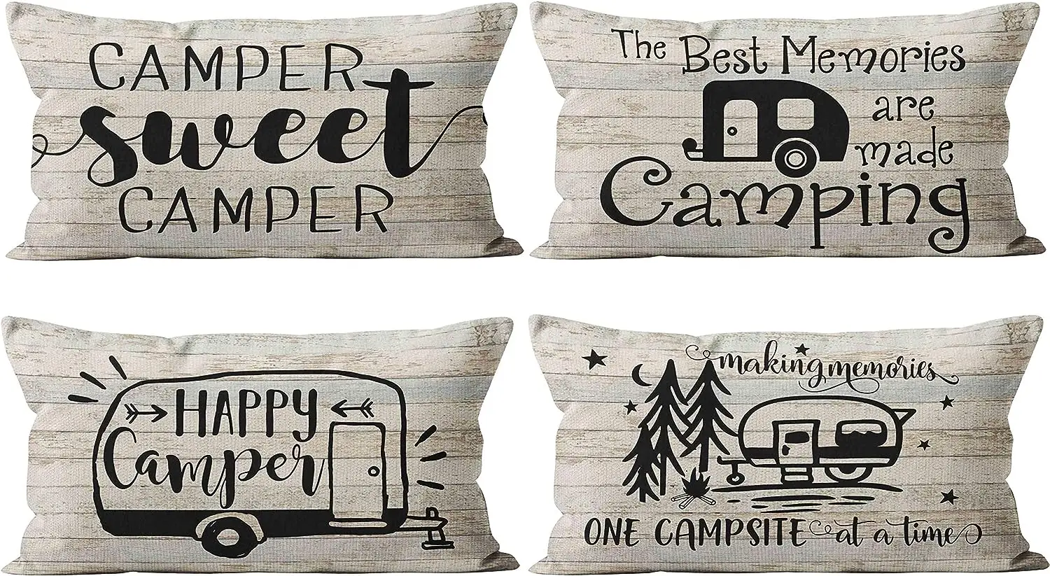 Vintage Linen Pillow Cover, 40x60cm Pillowcase Home Interior Decoration Lumbar Cushion Cover, Sofa Bed RV Cushion Cover