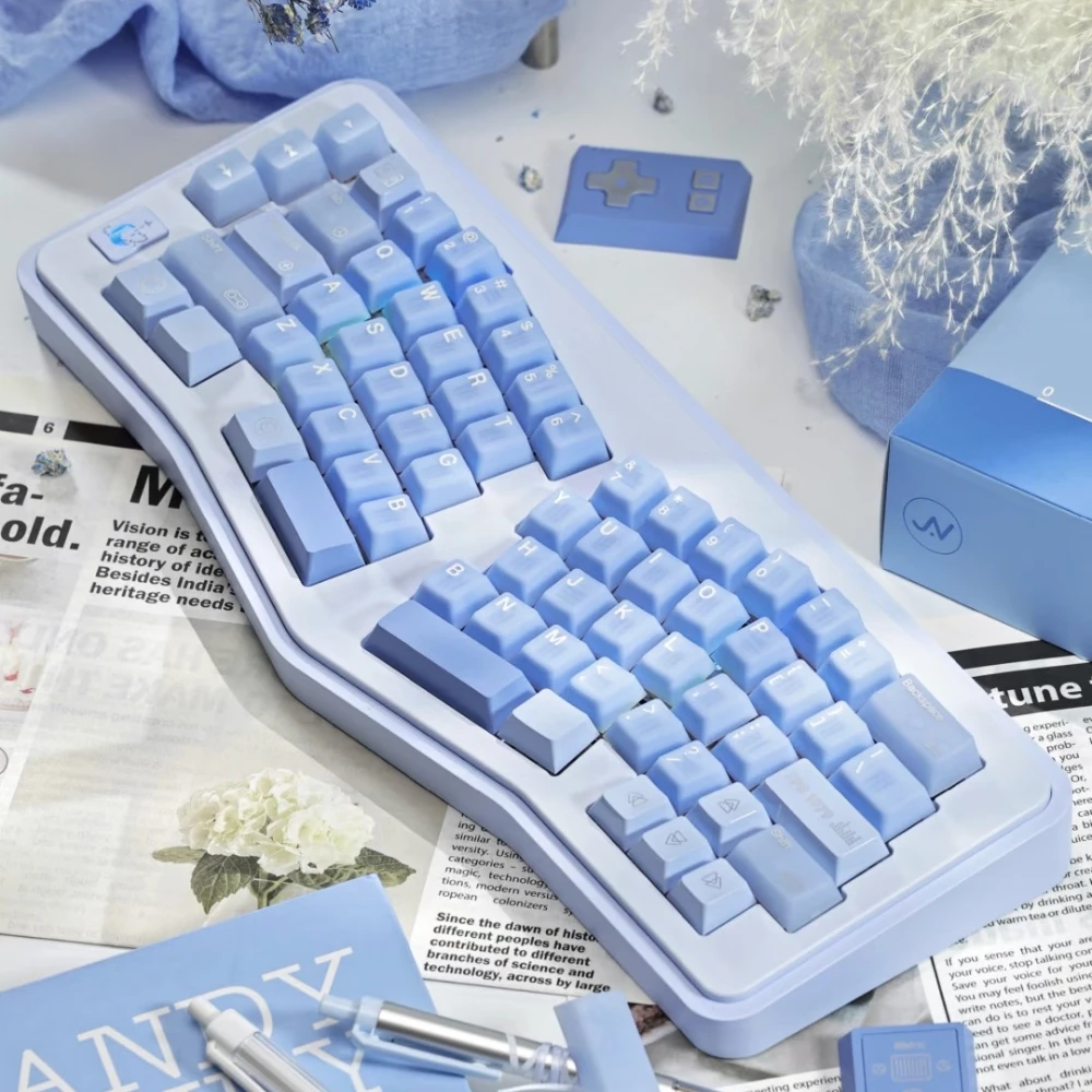 

Механическая клавиатура Moonlice Alice, алюминиевый комплект, беспроводная трехрежимная прокладка с возможностью горячей замены, эргономичная офисная игровая клавиатура 65%