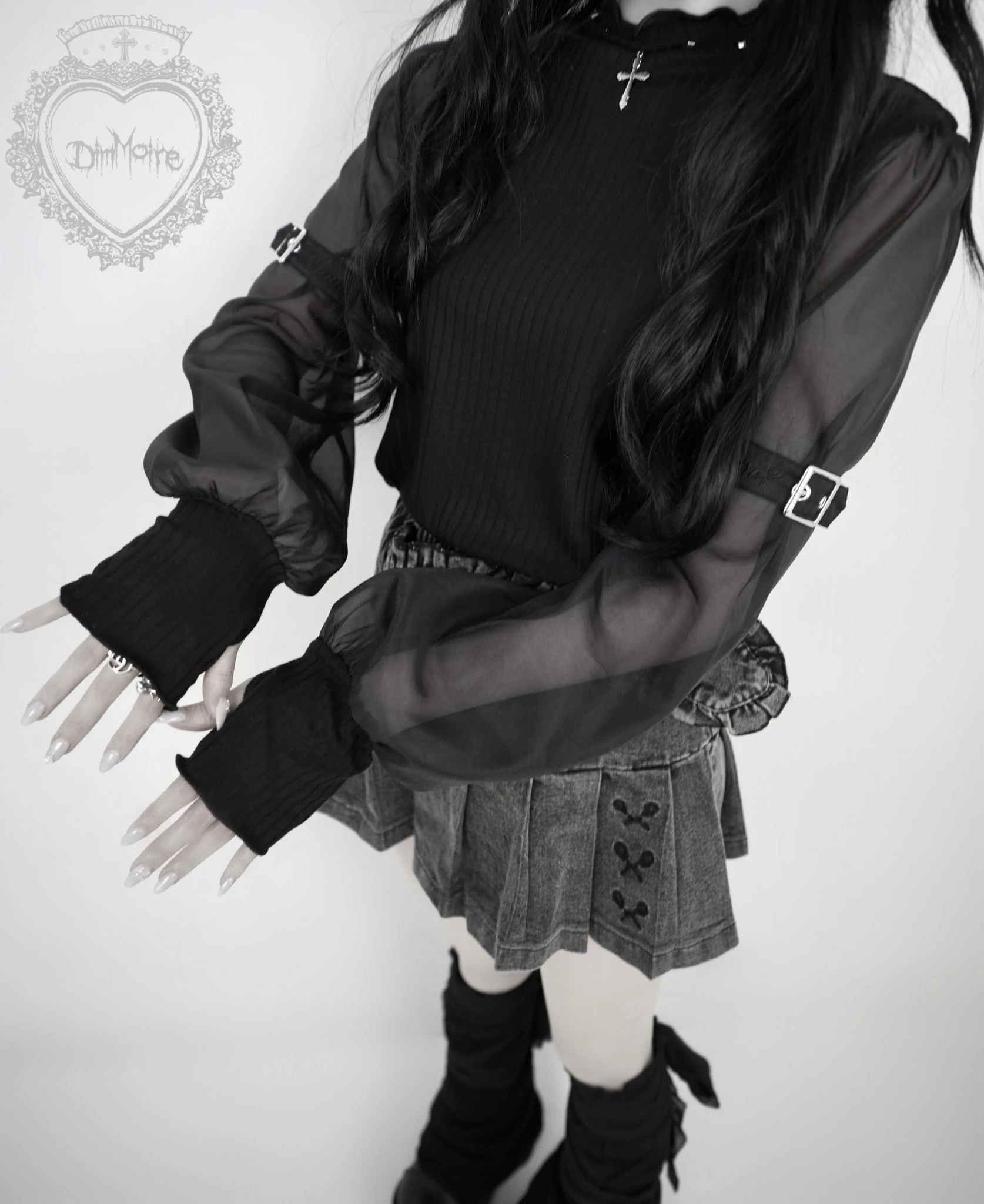 

Dimmoire Harajuku k Punk Lolita Mass Production Cross Me Splice Base irt Women's T-irt Other Material 00% Autumn 2025