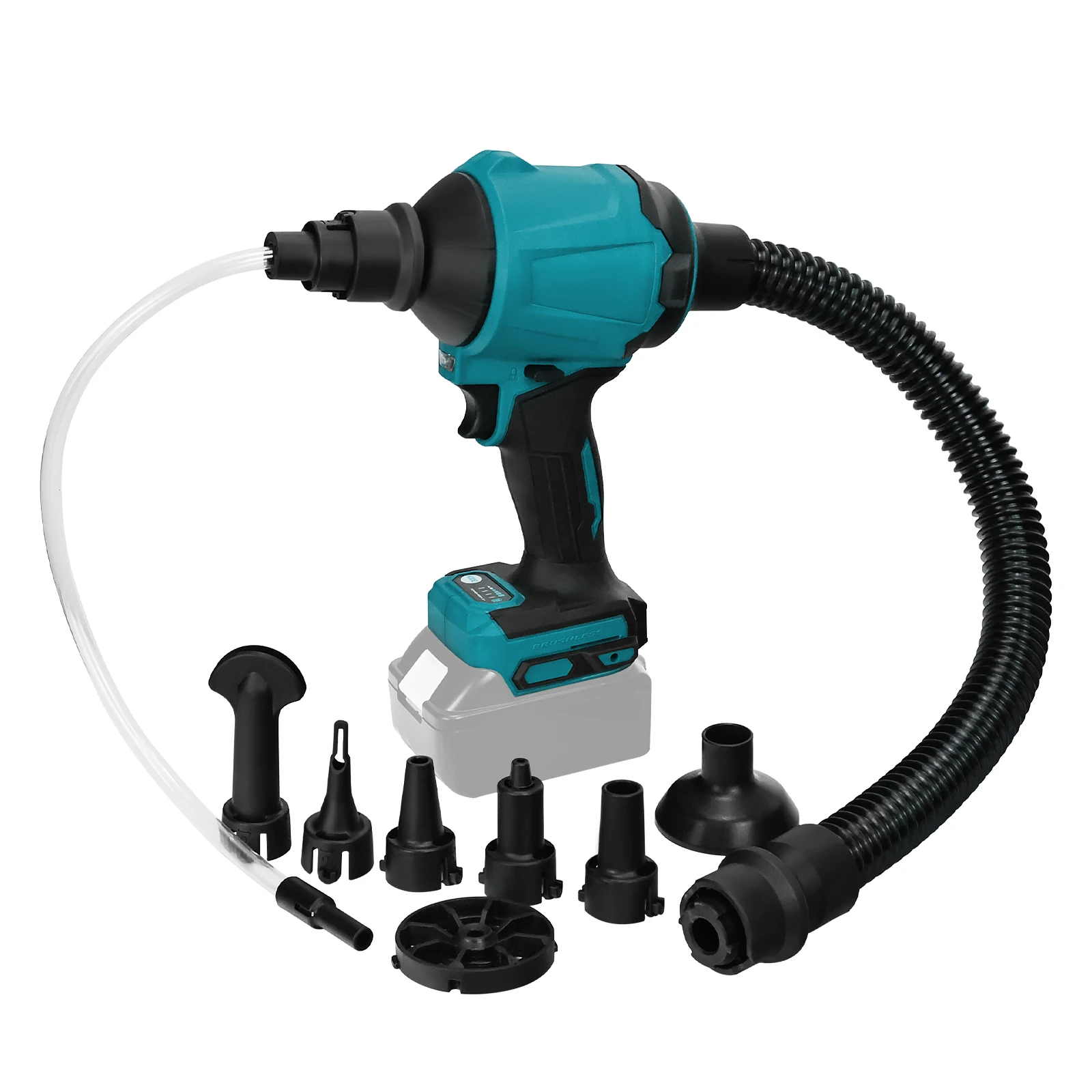 Brushless Air Blower com Bocal Máquina de Espanar sem Fio Dust Blower Inflator Vacuum Tool Makita 18v Bateria sem Bateria